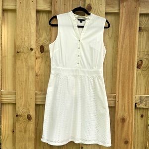 Tommy Hilfiger White, Eyelet Sleeveless Dress